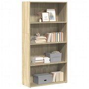 Boekenkast 80x30x152 cm bewerkt hout sonoma eiken