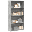 Boekenkast 80x30x152 cm betongrijs bewerkt hout