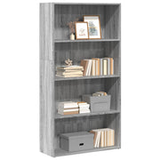 Boekenkast 80x30x152 cm bewerkt hout grijs sonoma