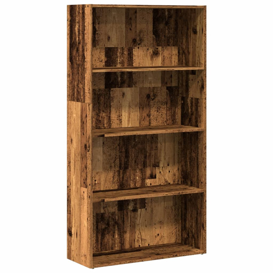 Boekenkast 80x30x152 cm bewerkt hout oud houtkleurig