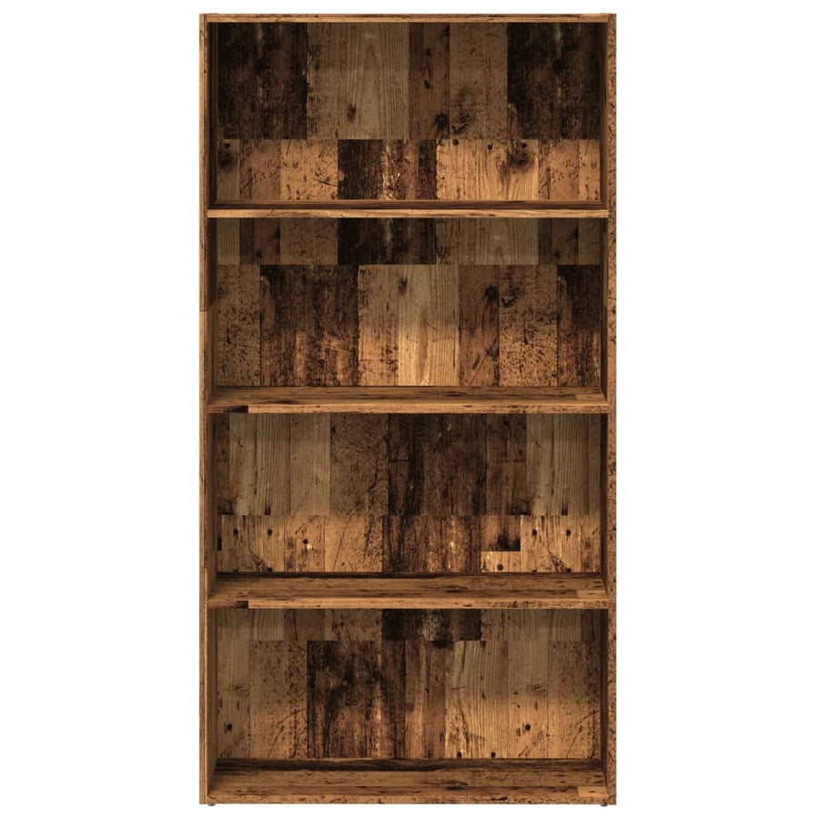 Boekenkast 80x30x152 cm bewerkt hout oud houtkleurig
