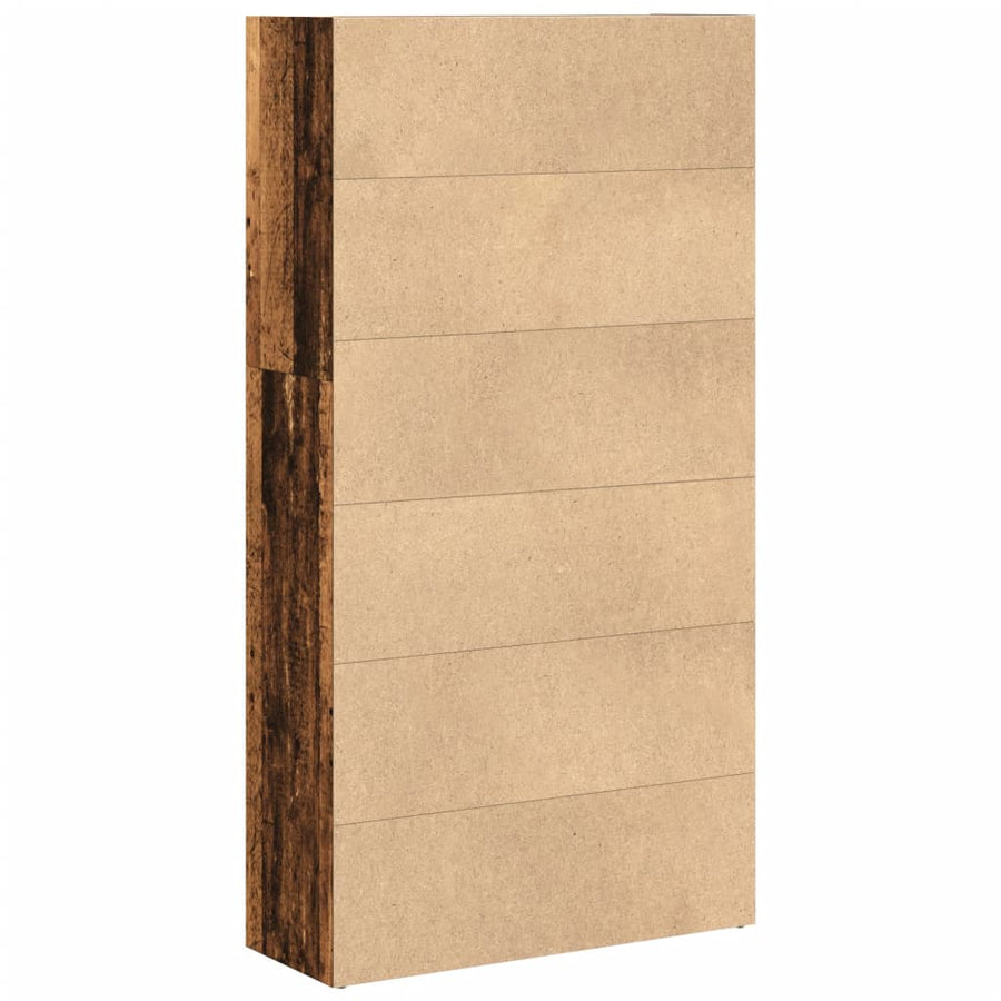 Boekenkast 80x30x152 cm bewerkt hout oud houtkleurig