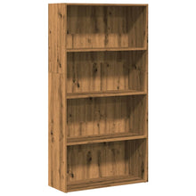 Boekenkast 80x30x152 cm bewerkt hout artisanaal eikenkleurig