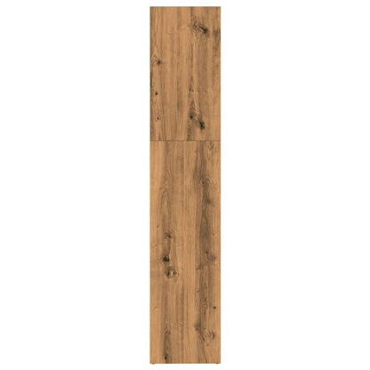 Boekenkast 80x30x152 cm bewerkt hout artisanaal eikenkleurig