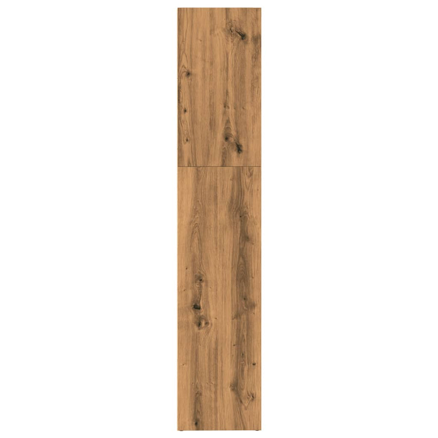 Boekenkast 80x30x152 cm bewerkt hout artisanaal eikenkleurig