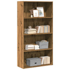 Boekenkast 80x30x152 cm bewerkt hout eikenkleurig