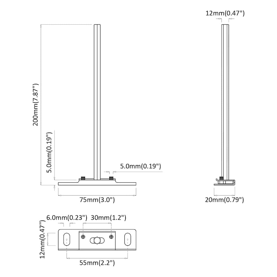 Zwevende Plankdragers 12St Onzichtbaar Ø Koolstofstaal 12 x 200 mm