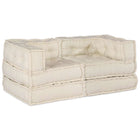 Modular sofa 2 pcs Cream 140 x 70 x 56 cm Fabric