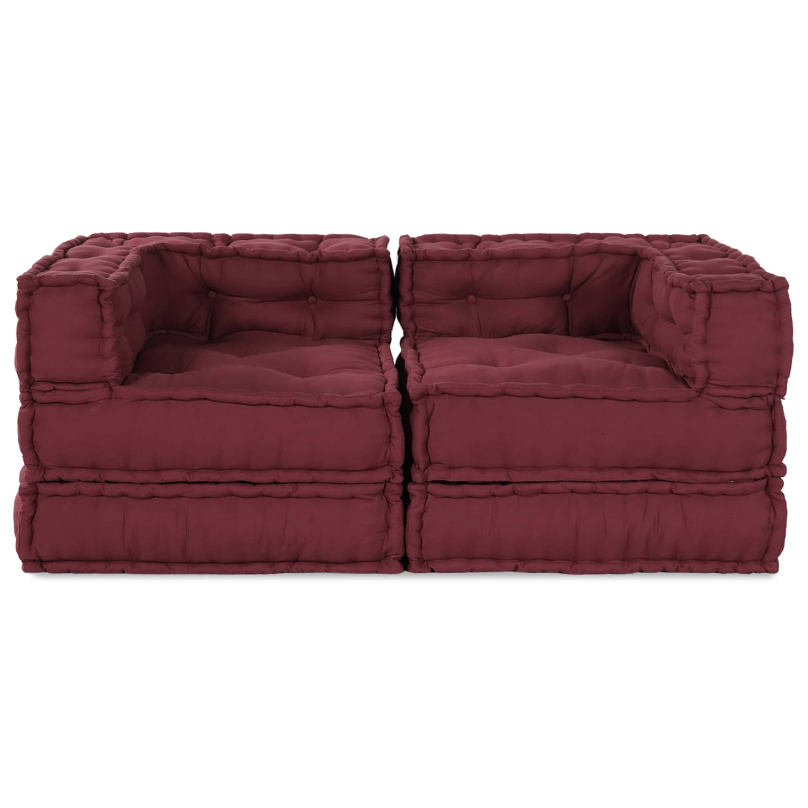 Modulair bank 2 pcs Bordeaux 140 x 70 x 56 cm Stof