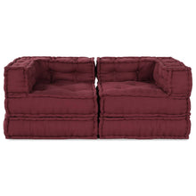 Modulair bank 2 pcs Bordeaux 140 x 70 x 56 cm Stof