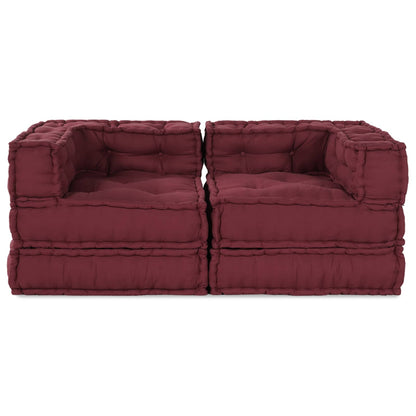 Modulair bank 2 pcs Bordeaux 140 x 70 x 56 cm Stof