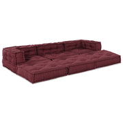 Modulaire bank 3 delen bordeaux stof 210x70x56 cm