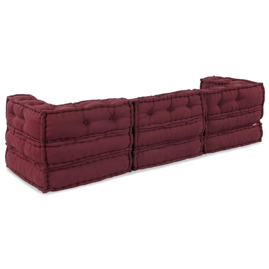 Modulair bank 3 pcs Bordeaux Stof