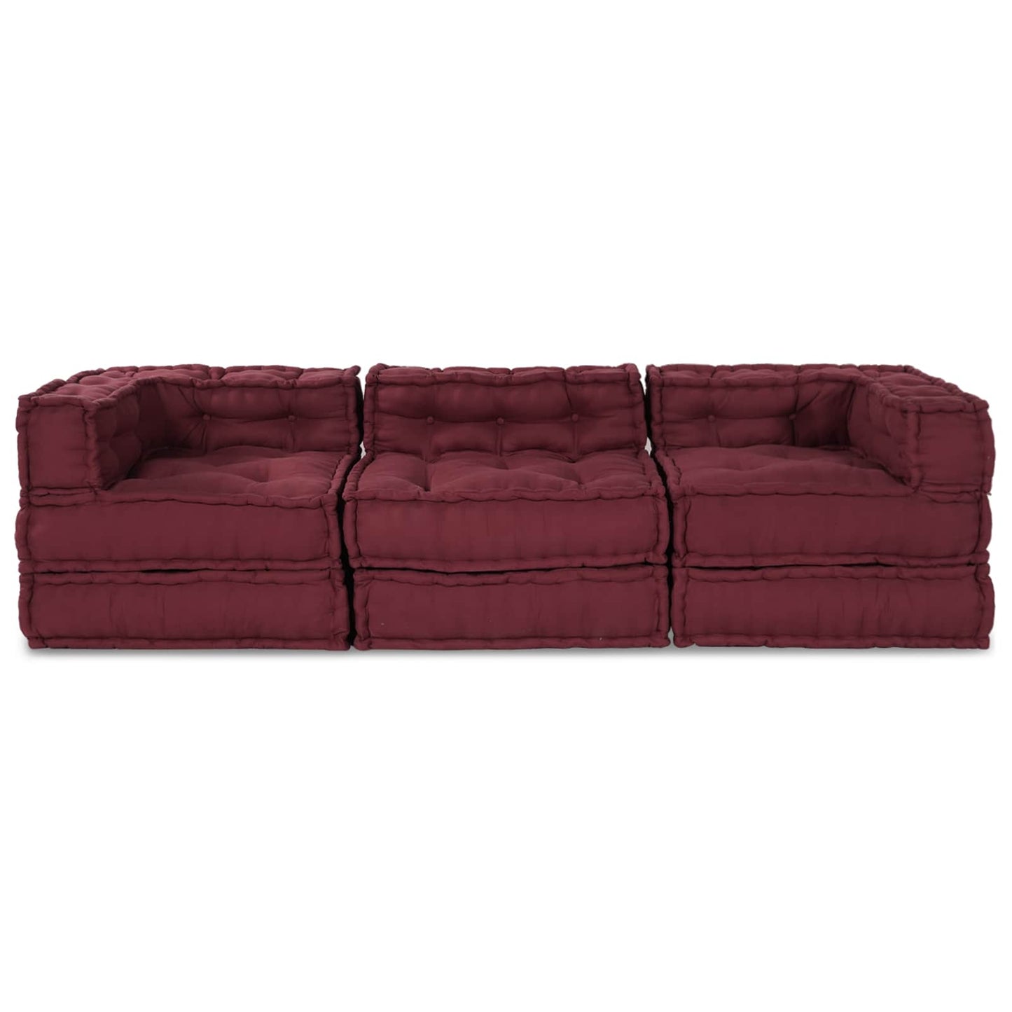 Modulair bank 3 pcs Bordeaux Stof