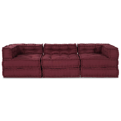 Modulair bank 3 pcs Bordeaux Stof