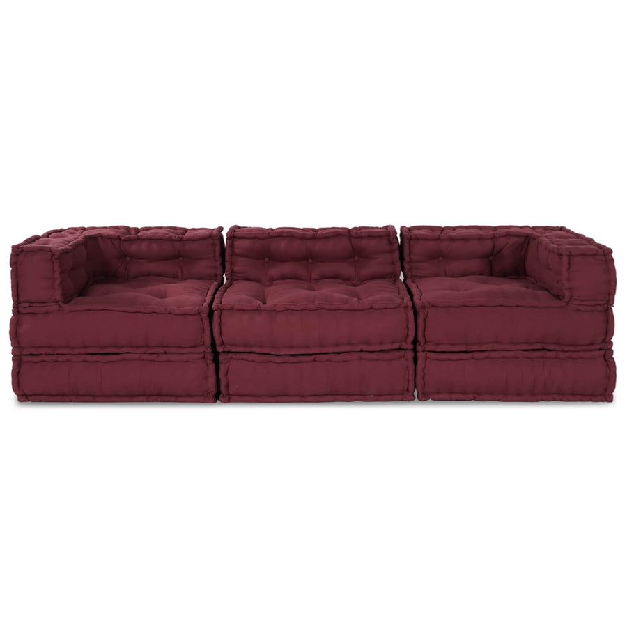 Modulair bank 3 pcs Bordeaux Stof