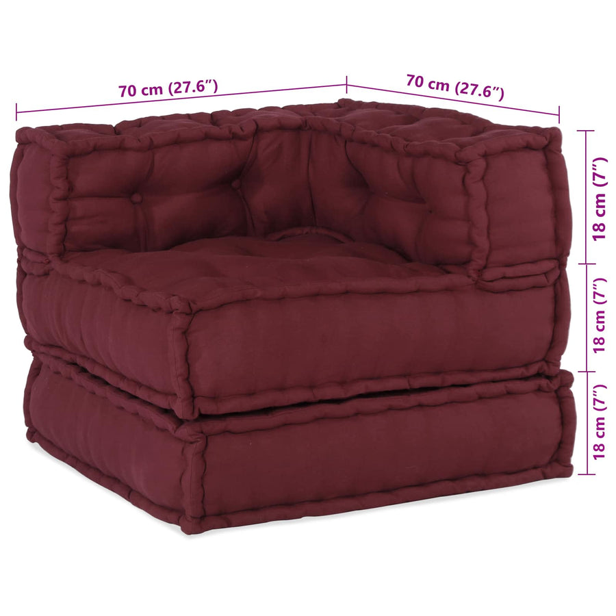 Modulair bank 3 pcs Bordeaux Stof