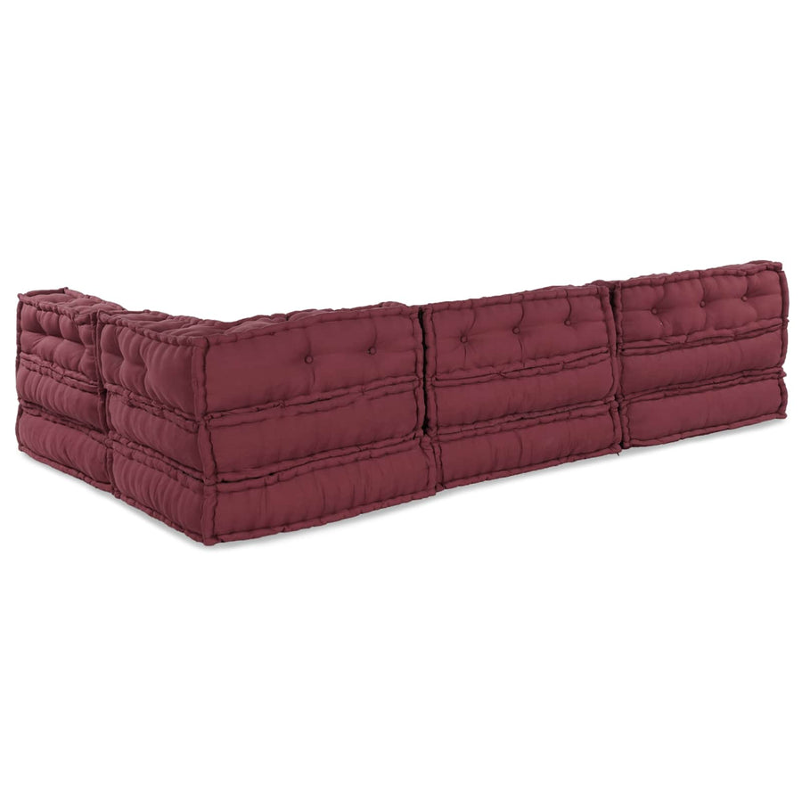 Modulair Bank 4 Pcs Bordeaux Stof