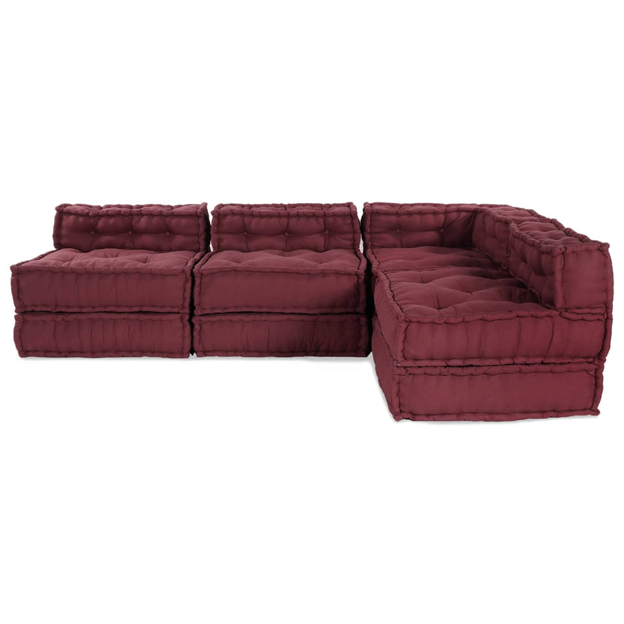 Modulair Bank 4 Pcs Bordeaux Stof