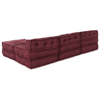 Modulair Bank 4 Pcs Bordeaux Stof