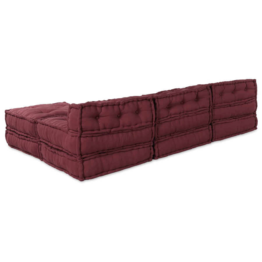 Modulair Bank 4 Pcs Bordeaux Stof