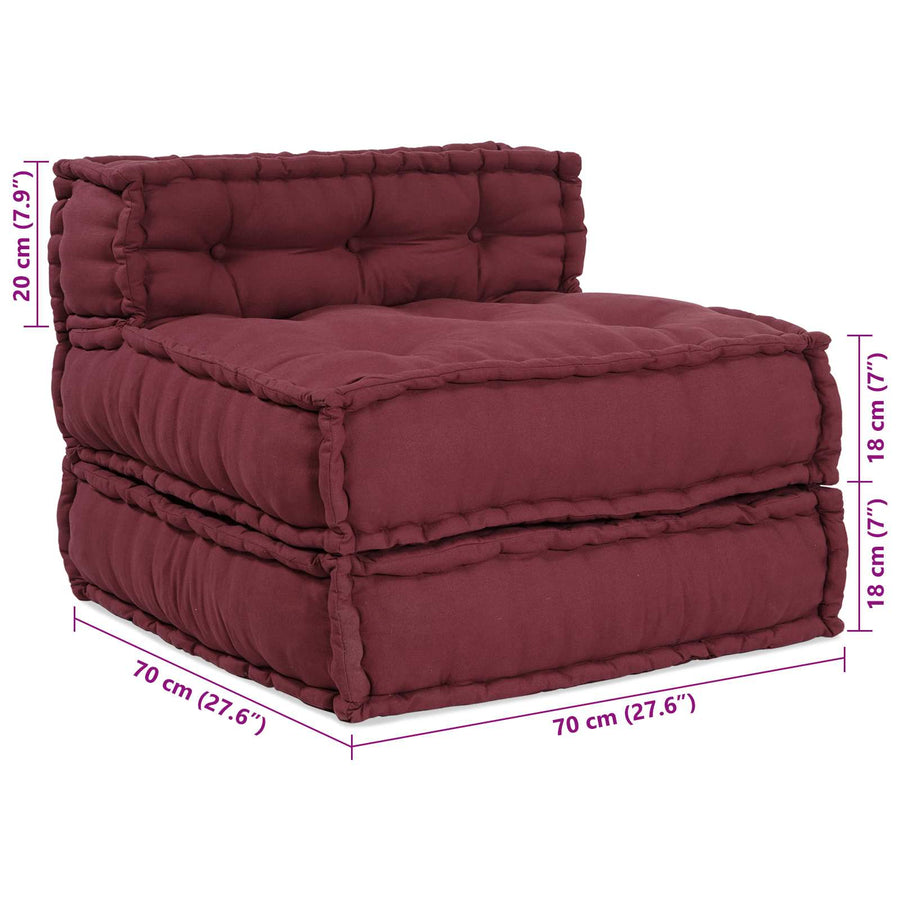 Modulair Bank 4 Pcs Bordeaux Stof