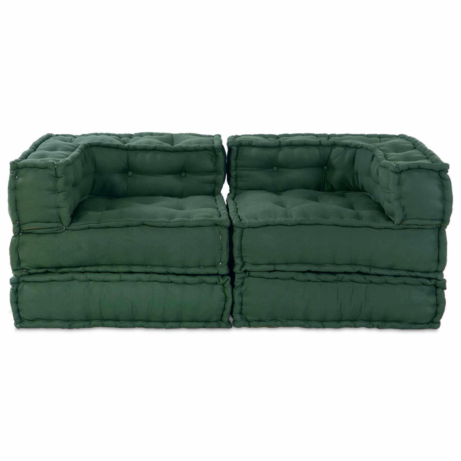 Modulair Bank 2 Pcs 140 X 70 X 56 Cm Stof Groen
