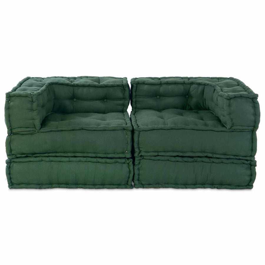 Modulair Bank 2 Pcs 140 X 70 X 56 Cm Stof Groen