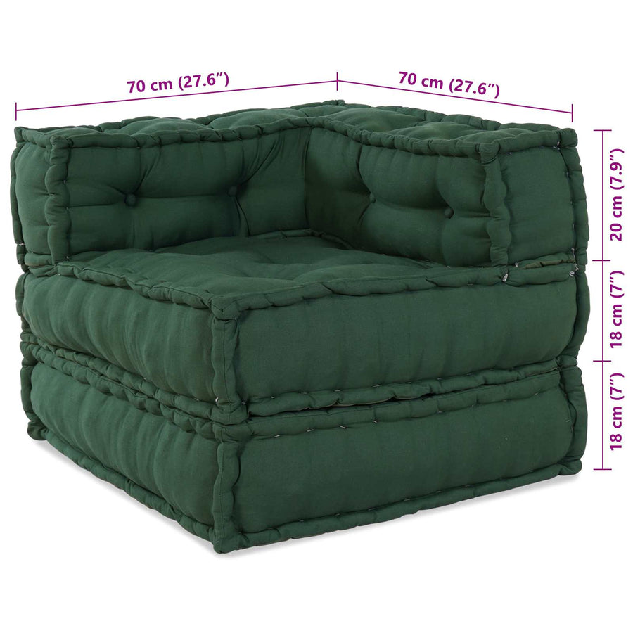 Modulair Bank 2 Pcs 140 X 70 X 56 Cm Stof Groen