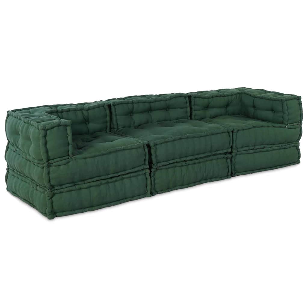 Modulair Bank 3 Pcs Stof Groen