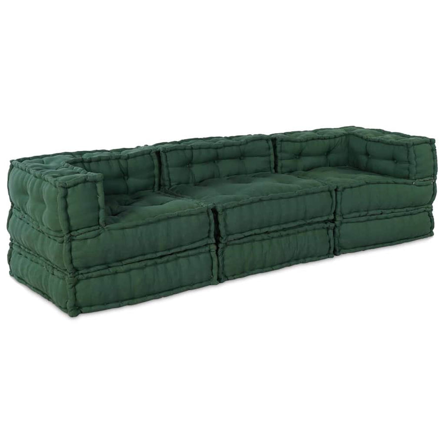 Modulair Bank 3 Pcs Stof Groen