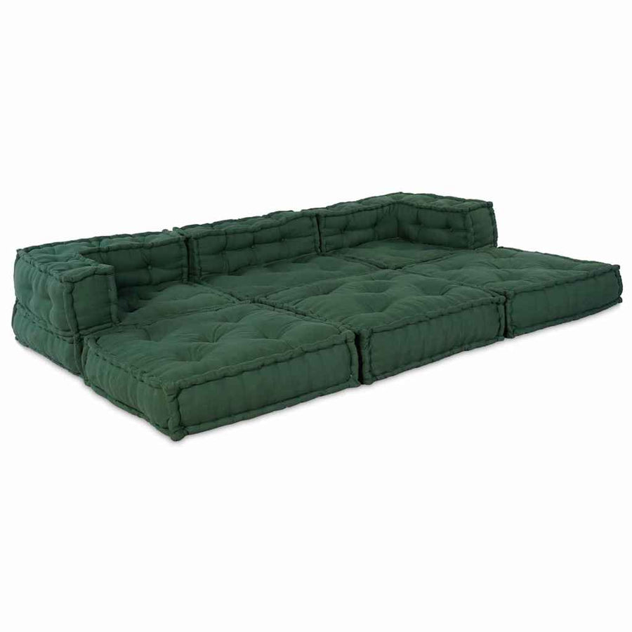 Modulair Bank 3 Pcs Stof Groen