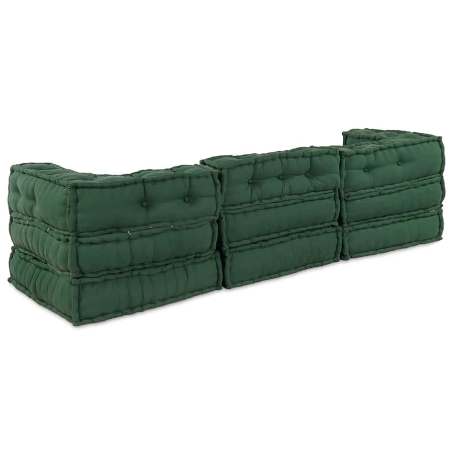 Modulair Bank 3 Pcs Stof Groen