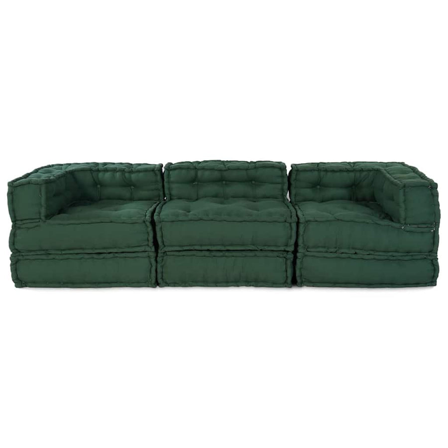 Modulair Bank 3 Pcs Stof Groen