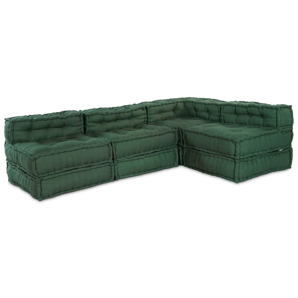 Modulair Bank 4 Pcs Groen Stof