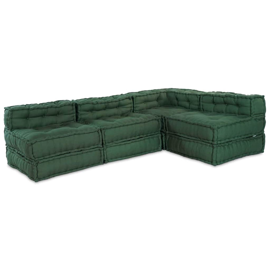 Modulair Bank 4 Pcs Groen Stof