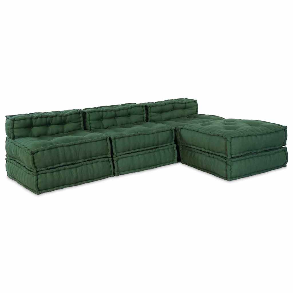 Modulair Bank 4 Pcs Groen Stof