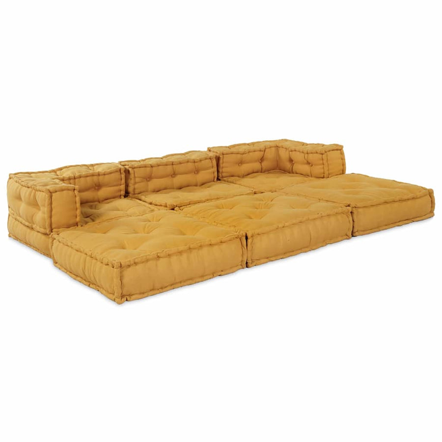 Modulaire patchwork bank 2 pcs Geel 140 x 70 x 56 cm Stof