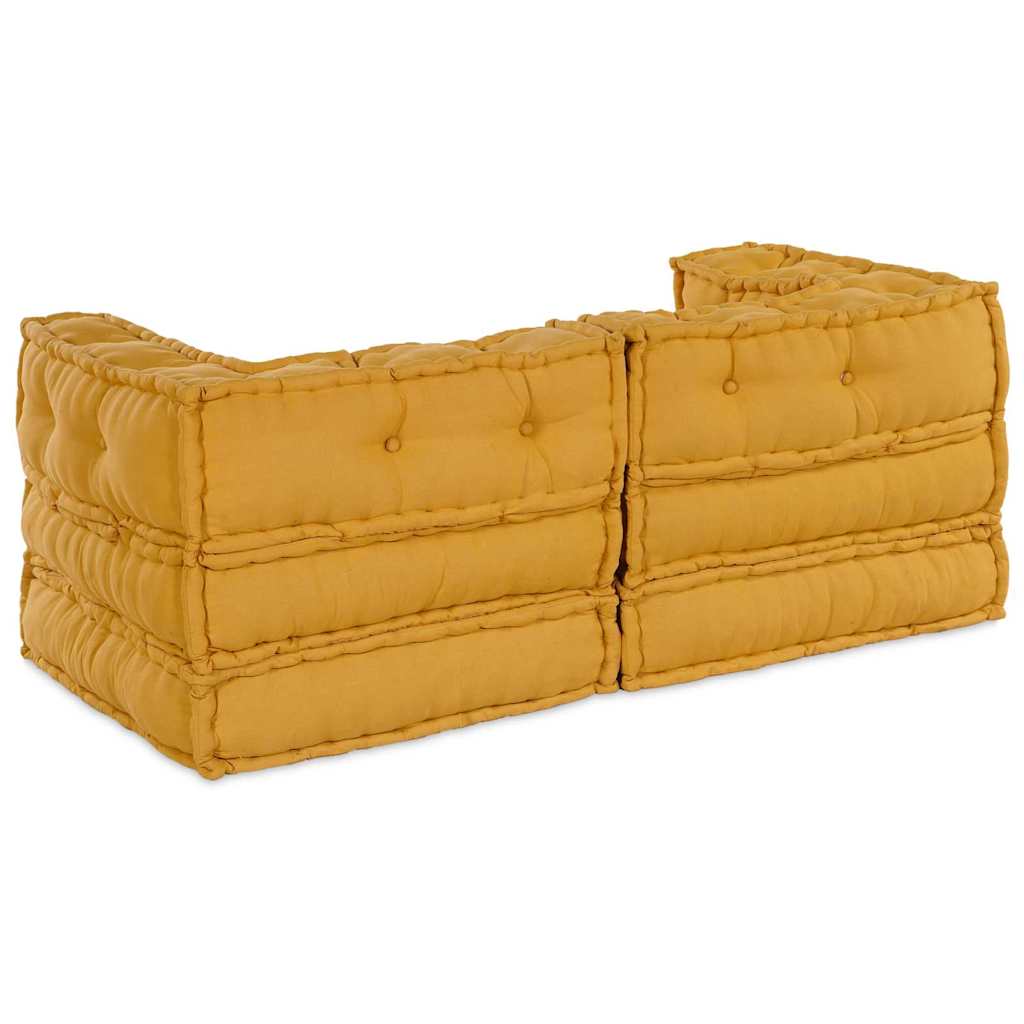 Modulaire patchwork bank 2 pcs Geel 140 x 70 x 56 cm Stof