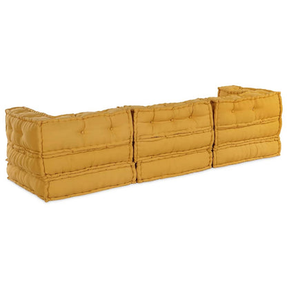 Modulair Bank 3 Pcs Stof Geel