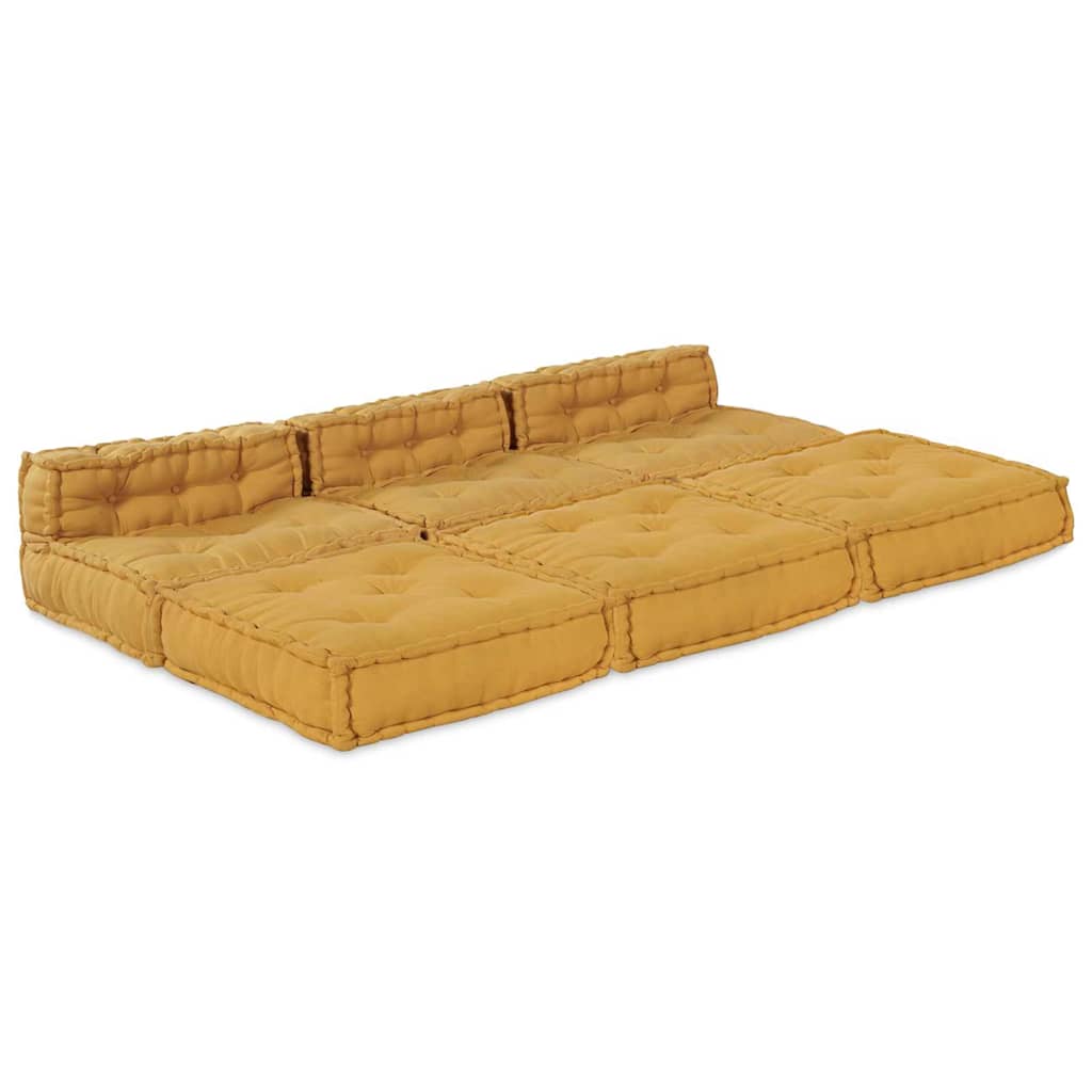Modulair Bank 4 Pcs Stof Geel