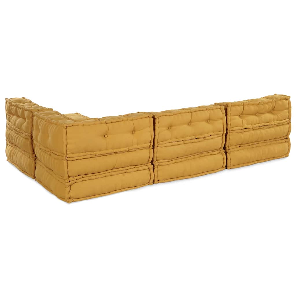 Modulair Bank 4 Pcs Stof Geel