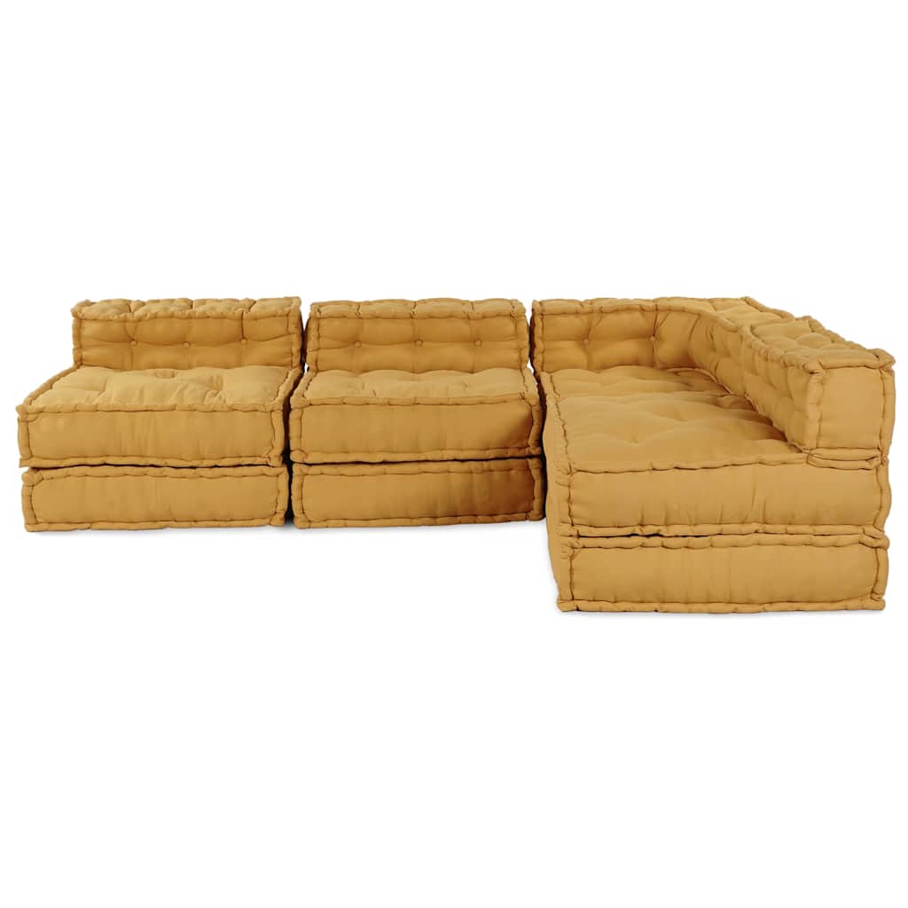 Modulair Bank 4 Pcs Stof Geel