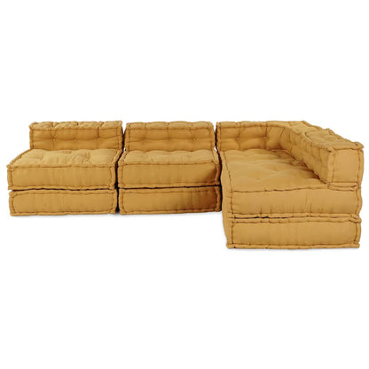 Modulair Bank 4 Pcs Stof Geel