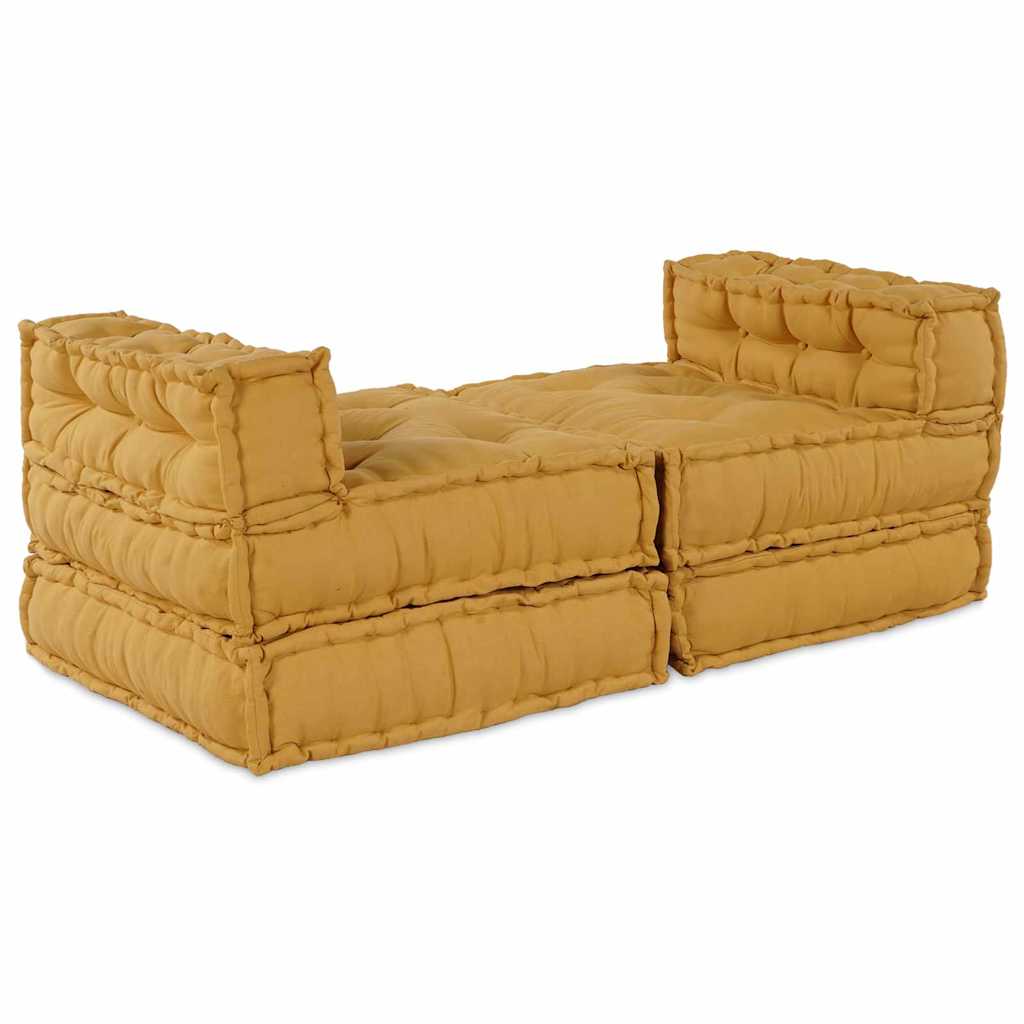 Modulair Bank 4 Pcs Stof Geel