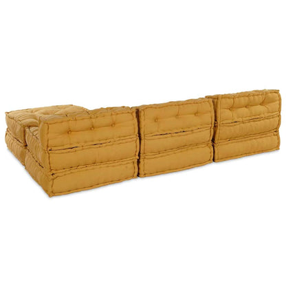 Modulair Bank 4 Pcs Stof Geel