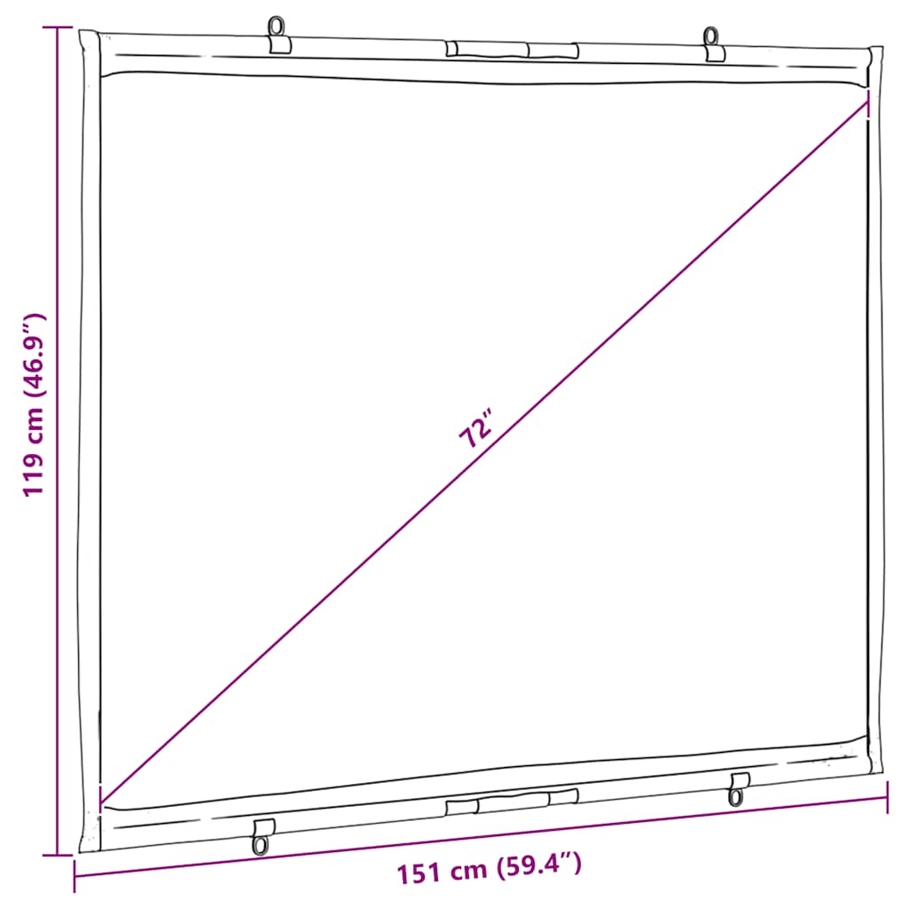 Projectiescherm wandhangend 72 inch 4:3