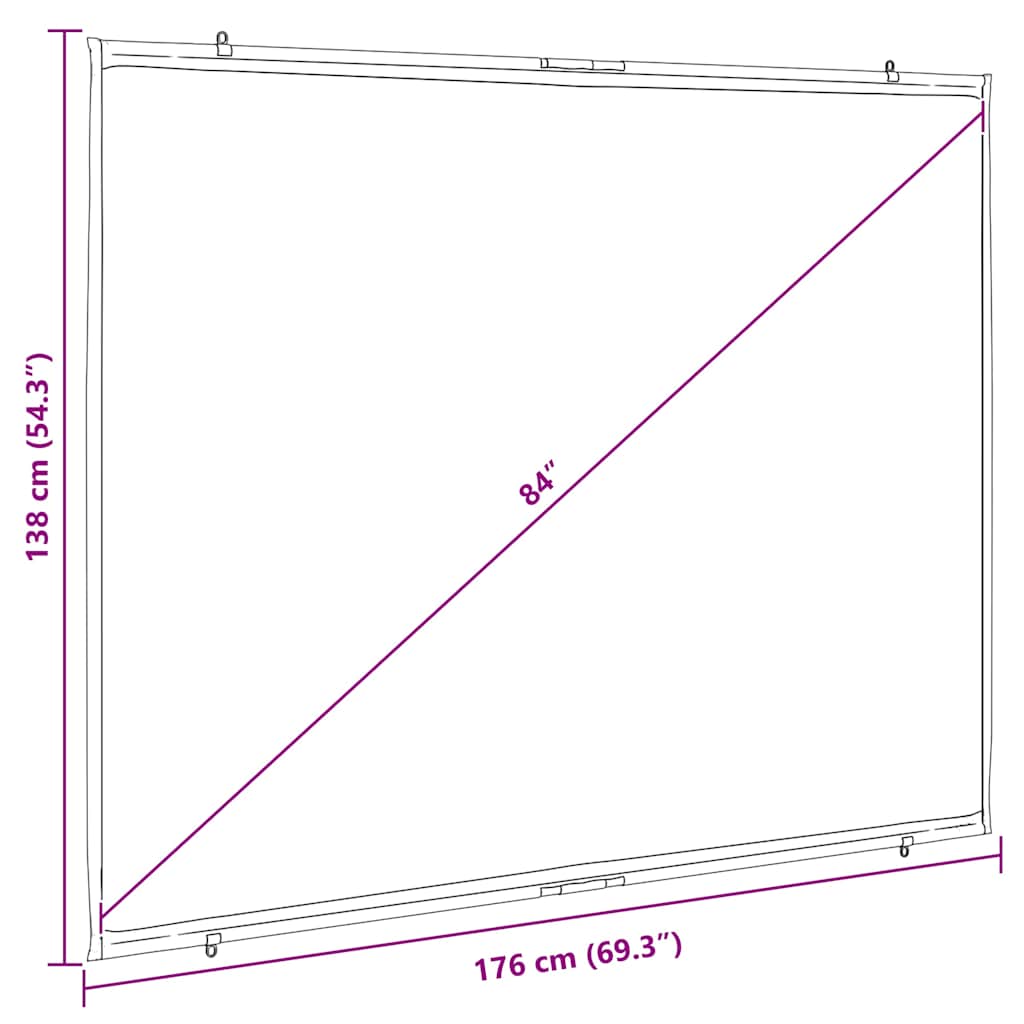 Projectiescherm wandhangend 84 inch 4:3
