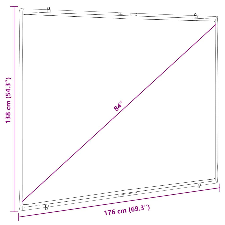 Projectiescherm wandhangend 84 inch 4:3