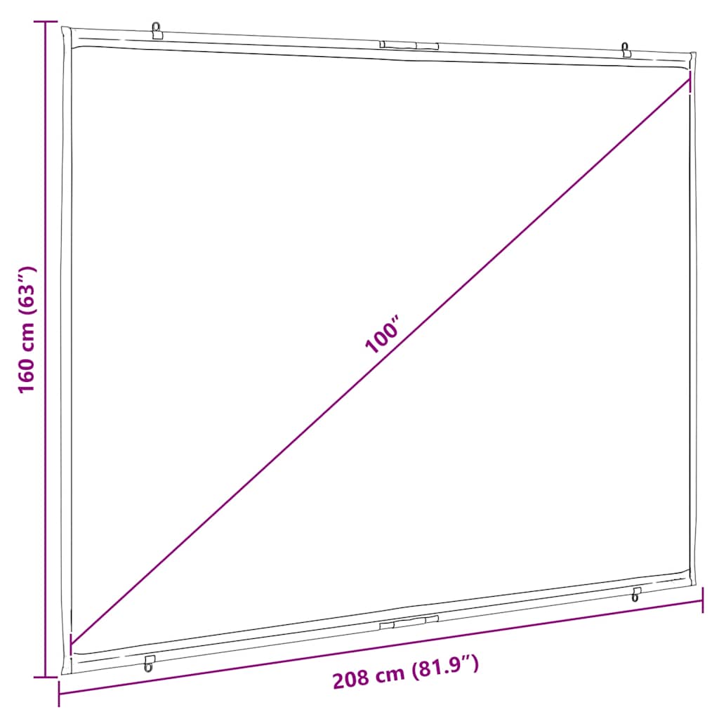 Projectiescherm wandhangend 100 inch 4:3